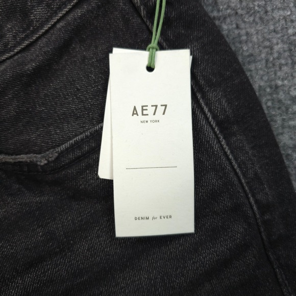 American Eagle Jeans Mens 29x31 Black Denim Slim Selvedge Button Fly Preppy - Picture 4 of 15